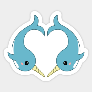 Narwhal heart Sticker